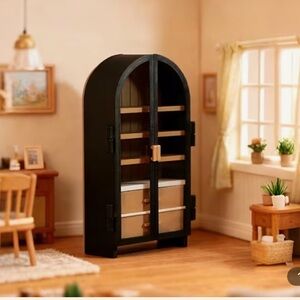 Black Mini Display Cabinet